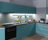 Кухня 10 кв. метров в бирюзовом цвете