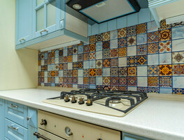 Маленькие кухни голубого цвета