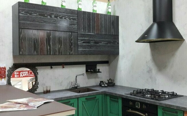 Кухни 6 кв. метров в зеленом цвете