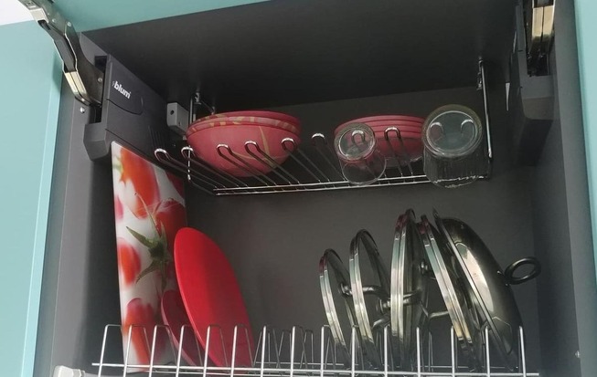 Кухня 10 кв. метров в бирюзовом цвете