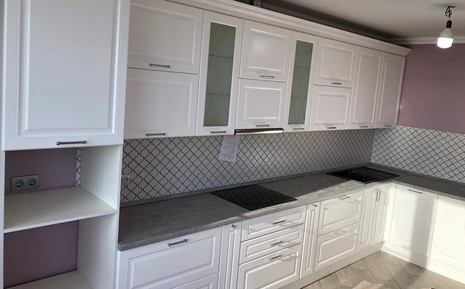 Кухни МДФ белого цвета