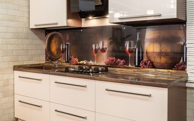 Современная кухня с барной стойкой между кухней и залом