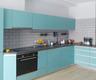 Кухня 10 кв. метров в бирюзовом цвете
